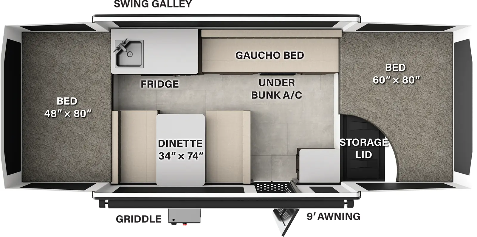 Rockwood Tent 1930FT Floorplan